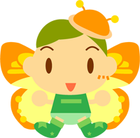 チョウチョの男の子イラスト/オレンジ