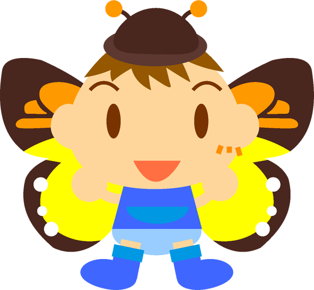 チョウチョの男の子イラスト