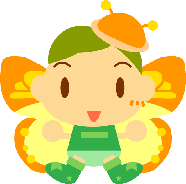 チョウチョの男の子イラスト/オレンジ