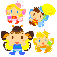 かわいい春と子供たちイラスト