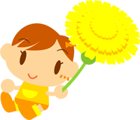 タンポポを持つ女の子イラスト2