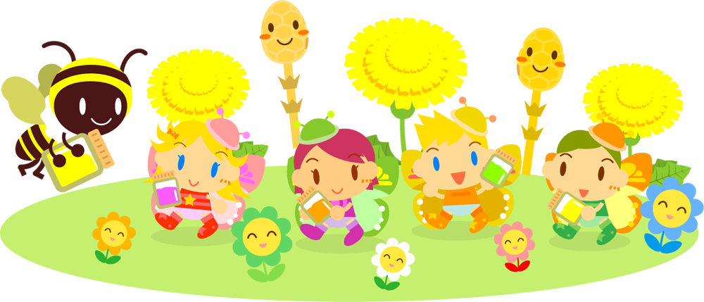 春とチョウチョ姿の子供たちイラスト2