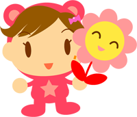 花を持つ着ぐるみを着た子供イラスト/女の子