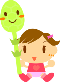 ツクシを持つ子供イラスト/女の子