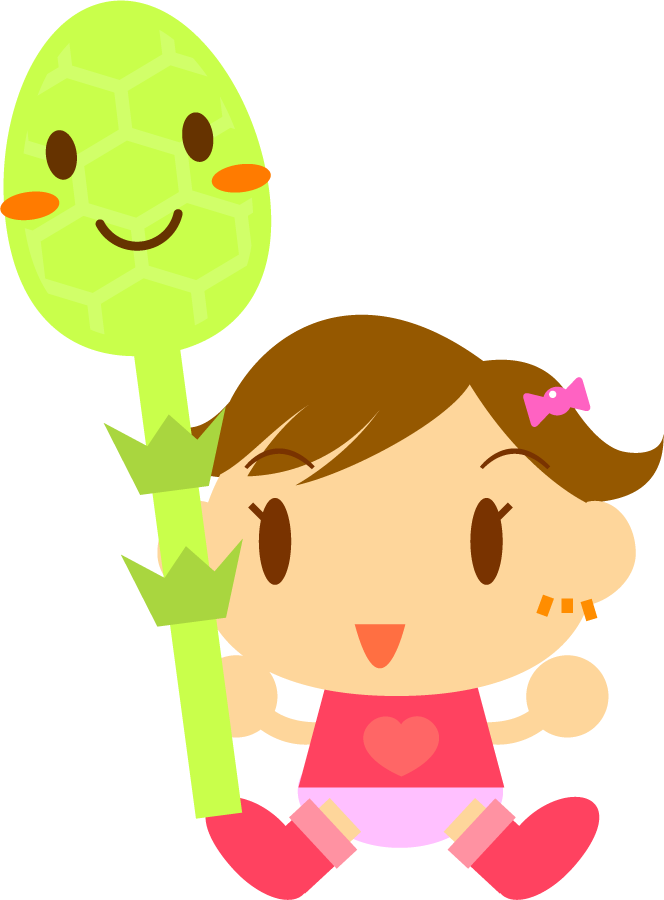 ツクシを持つ子供イラスト/女の子