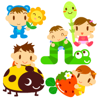 かわいい春と子供たちのイラスト2