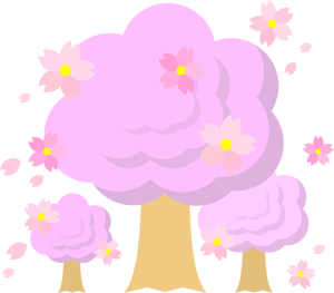 3本の桜の木イラスト