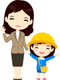 お母さんと子供のイラスト/女の子