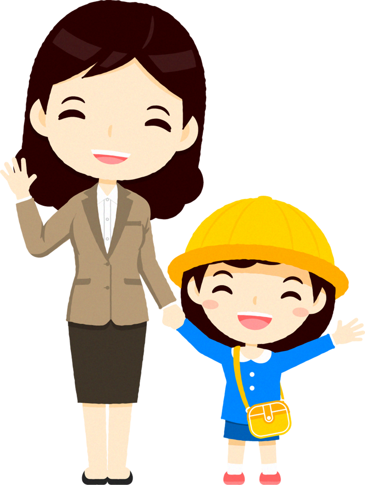 お母さんと子供のイラスト/女の子