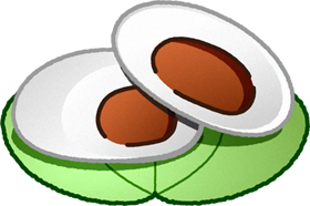 2つに切った切った柏餅イラスト