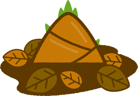 土から出ているたけのこイラスト