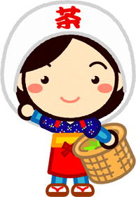 茶摘みの服装をした女の子イラスト