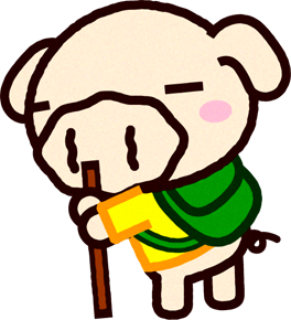 歩きつかれたブタのイラスト