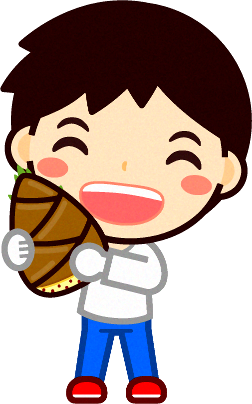筍を持つ男の子イラスト