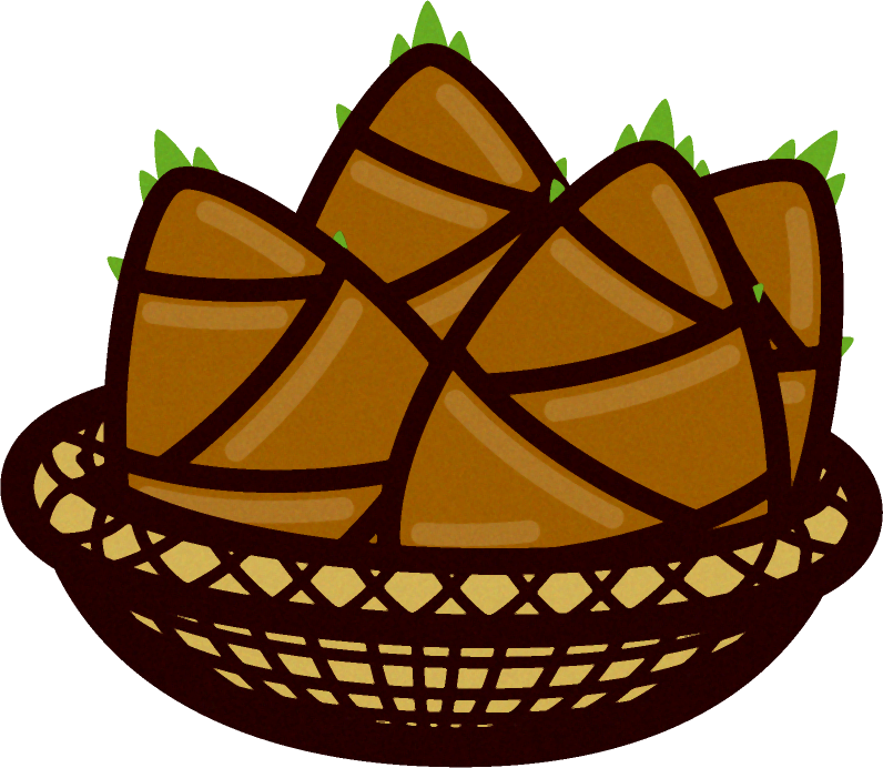 籠に入れた筍イラスト