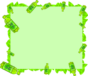 緑茶と茶っ葉2フレームイラスト