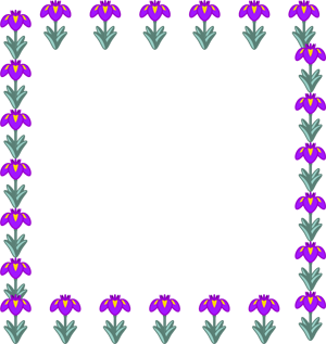 花菖蒲の花のフレームイラスト