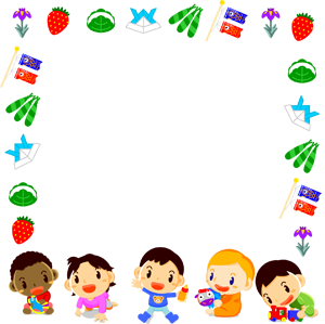 5月の赤ちゃんフレームイラスト