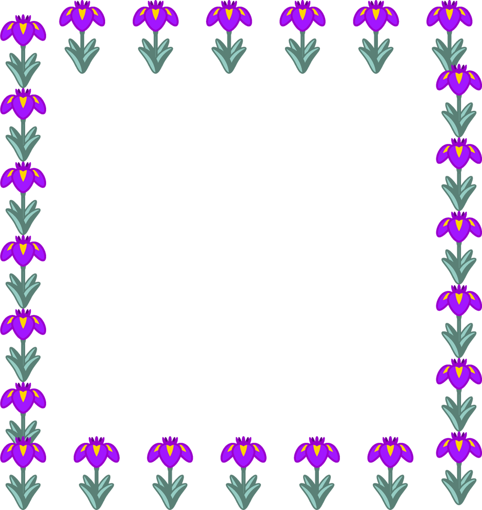 花菖蒲の花のフレームイラスト