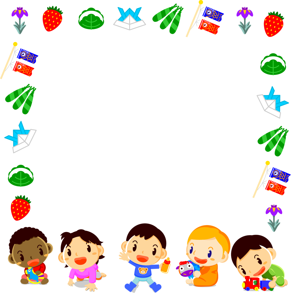 5月の赤ちゃんフレームイラスト
