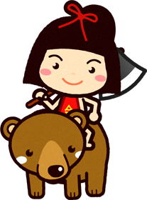 クマに乗った金太郎イラスト