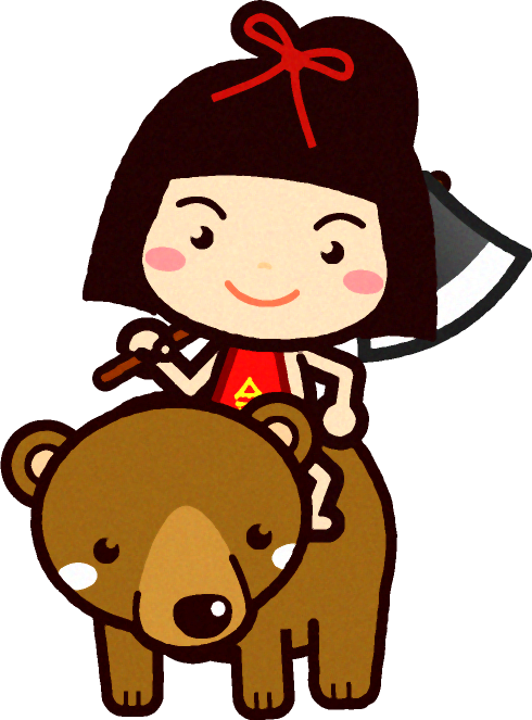 クマに乗った金太郎イラスト