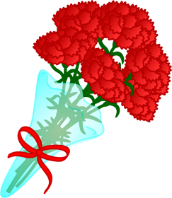 カーネーションの花束イラスト/赤