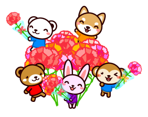 母の日イラスト（かわいい動物）