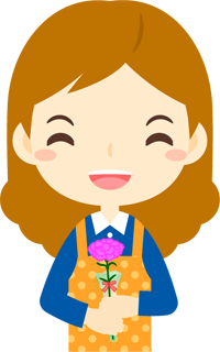 カーネーションを貰ったお母さんのイラスト2
