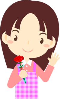 カーネーションを貰ったお母さんのイラスト3