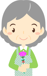 カーネーションを貰ったお母さんのイラスト4