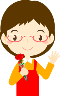 カーネーションを貰ったお母さんのイラスト6