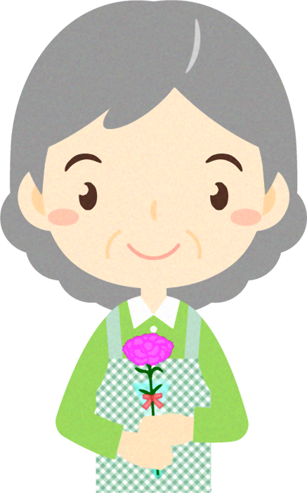 カーネーションを貰ったお母さんのイラスト4