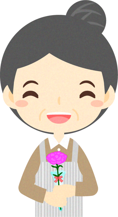 カーネーションを貰ったお母さんのイラスト5