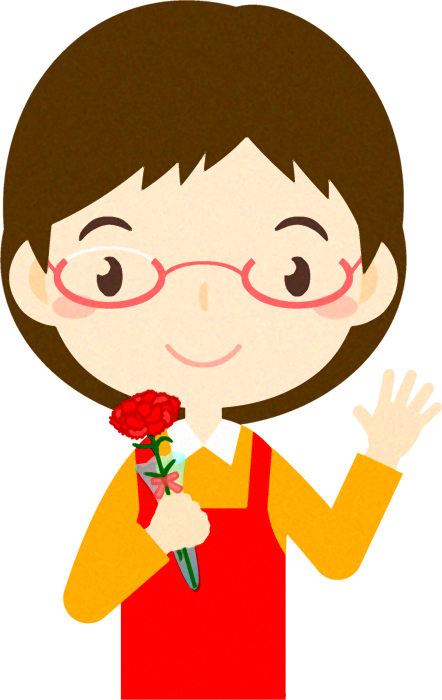 カーネーションを貰ったお母さんのイラスト6