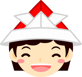 笑顔の女の子イラスト/紙兜