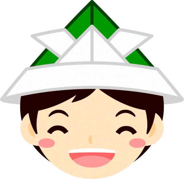 笑顔の男の子イラスト/紙兜