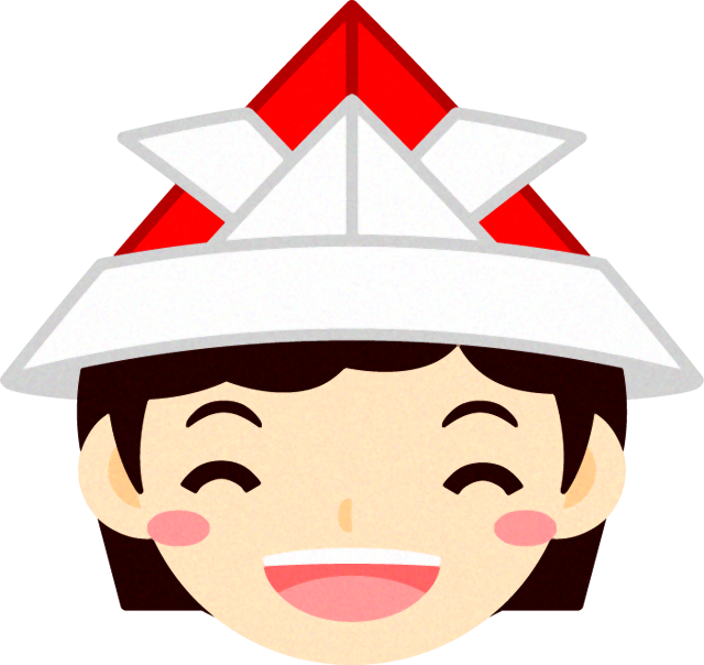 笑顔の女の子イラスト/紙兜