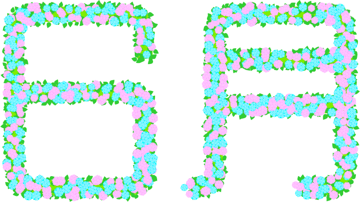 6月の文字イラスト/紫陽花