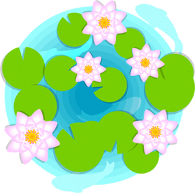 睡蓮のイラスト/真上