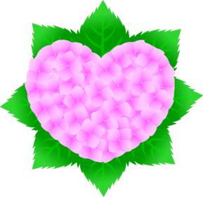 6月の文字イラスト/アジサイのイラスト/ハート