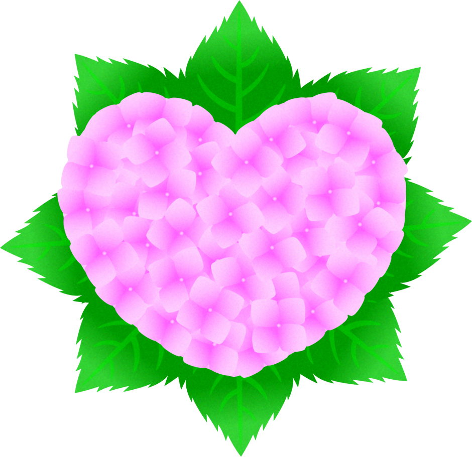 アジサイのイラスト/ハート