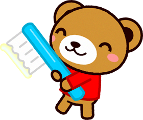 歯ブラシを持ったクマのイラスト