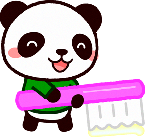 歯ブラシを持ったパンダのイラスト