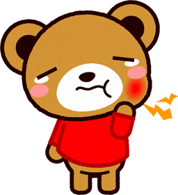 むし歯になったクマのイラスト