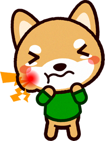 むし歯になったイヌのイラスト
