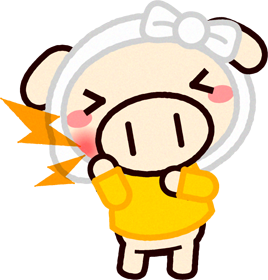 むし歯になったブタのイラスト