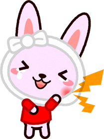 むし歯になったウサギのイラスト