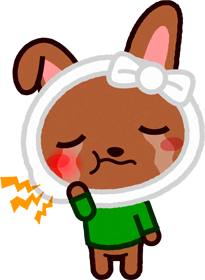 むし歯になった野ウサギのイラスト