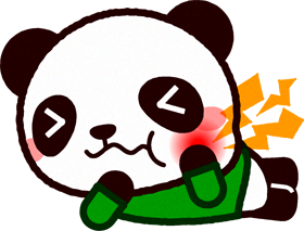 むし歯になったパンダのイラスト